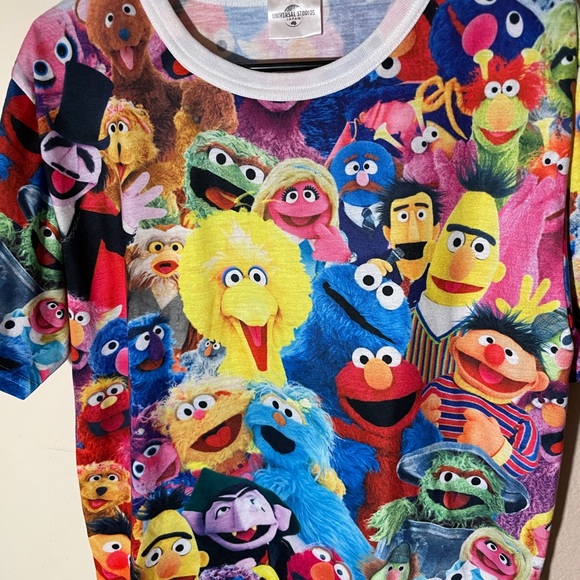 RARE Universal Studios Japan Sesame Street Allover Print Shirt - Picture 1 of 5